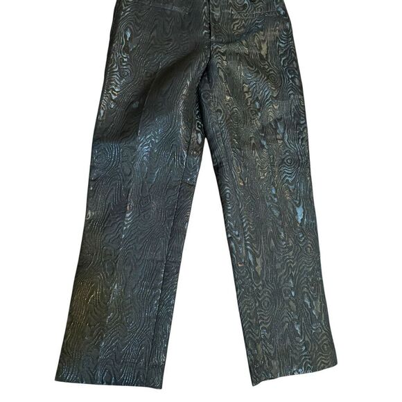 Anthropologie The Essential Slim Straight Pants Womens Sz 4 Black Motif Textured - Picture 10 of 16